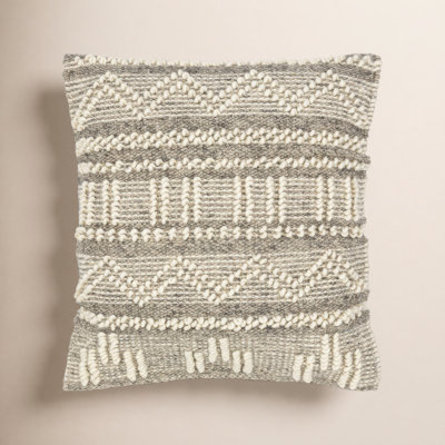 Reni Geometric Wool Blend Reversible Throw Pillow