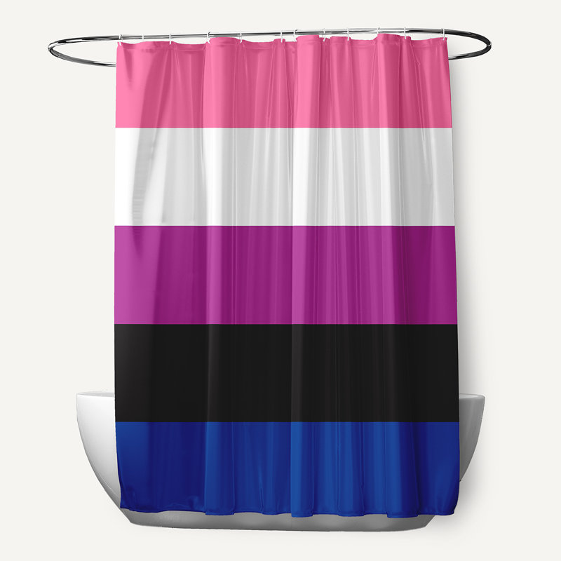 Rideau de douche durable en polyester, Rose / blanc / noir / bleu