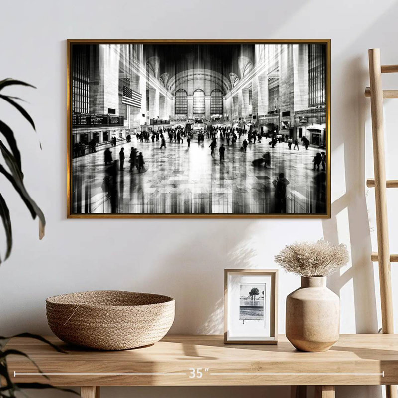 Urban Stretch Grand Central, 25" X 17", Floating Frame Gold