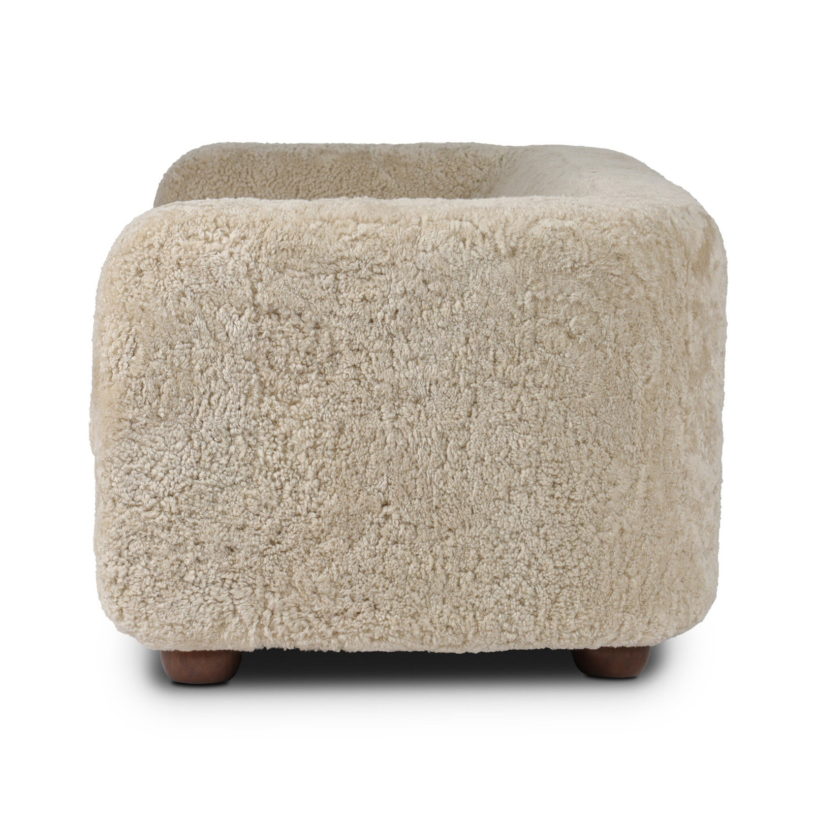 Lovatt 84'' Upholstered Sofa, Beige Shearling