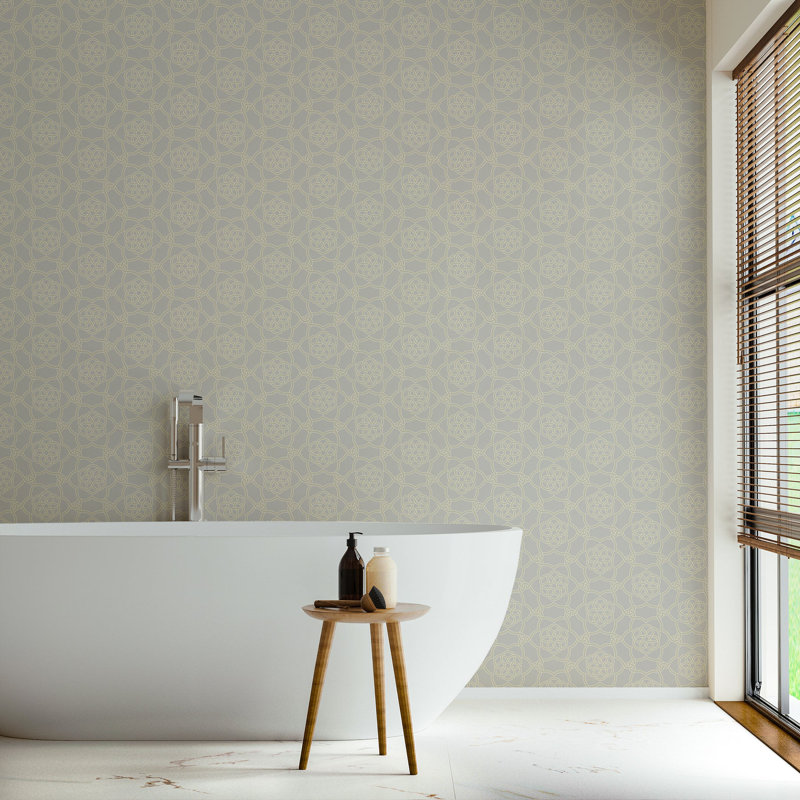 Floret Lattice - Silver Sage Wallpaper, Silver Sage, Paper, Non-Pasted