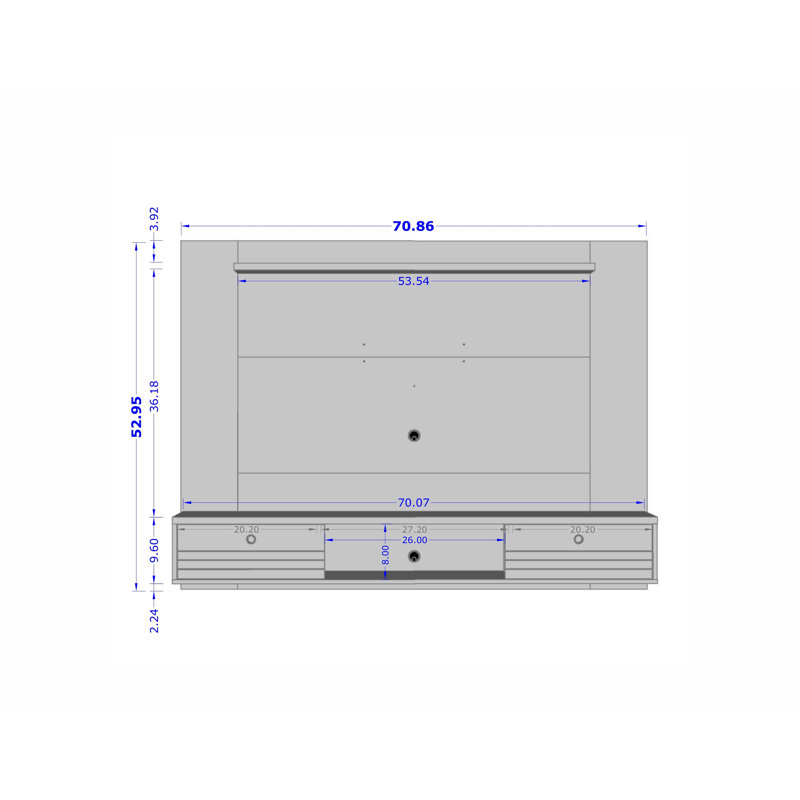 Floating TV Stand for TVs up to 65", Brown
