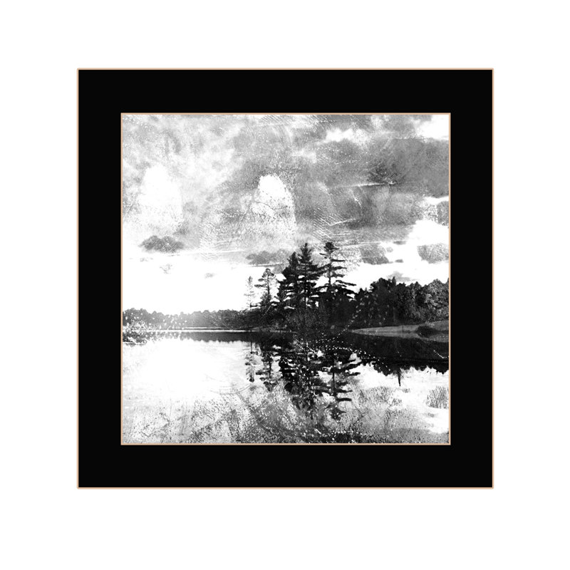 Lakeside Pines Black Framed Print Wall Art