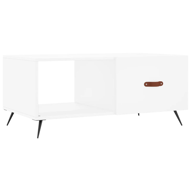 vidaXL Coffee Table Engineered wood, Iron Medium Coffee Table, White