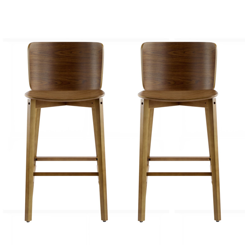 Ensemble de 2 tabourets de bar en bois Pari