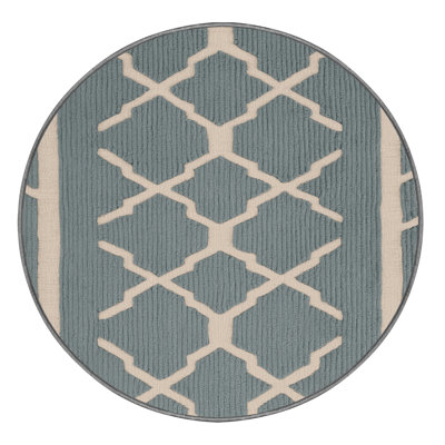 Machine Washable Trellis Gray Area Rug