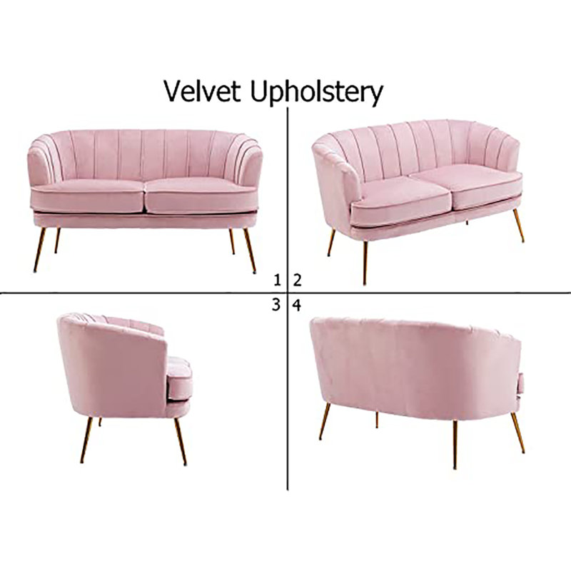 Ledgerwood Velvet Armchair, Light Pink Velvet