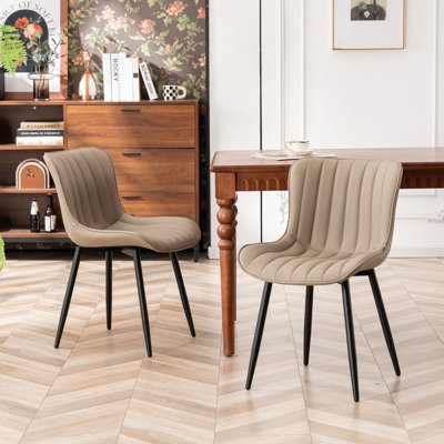 Chaises de salle à manger rembourrées en cuir Heitger