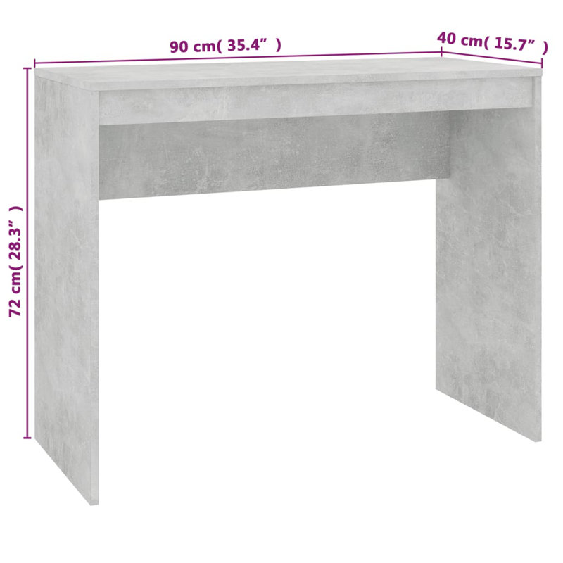 Bureau en bois d'ingénierie Neelam, Gris béton