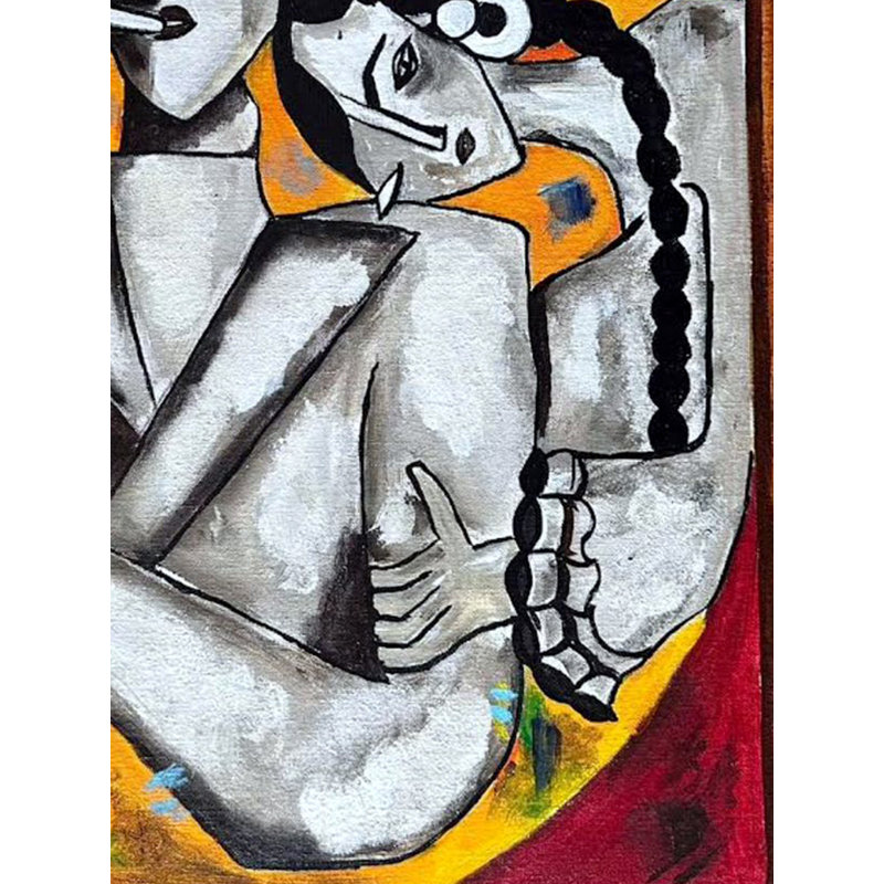 Abstrait d'un charmant couple | Mélange de clous en acrylique | Par Sambedna