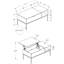 Table basse moderne avec plateau relevable, 42 po, rectangulaire, finition grise, support en métal noir de 42 po de long, structure, espace de rangement dissimulé