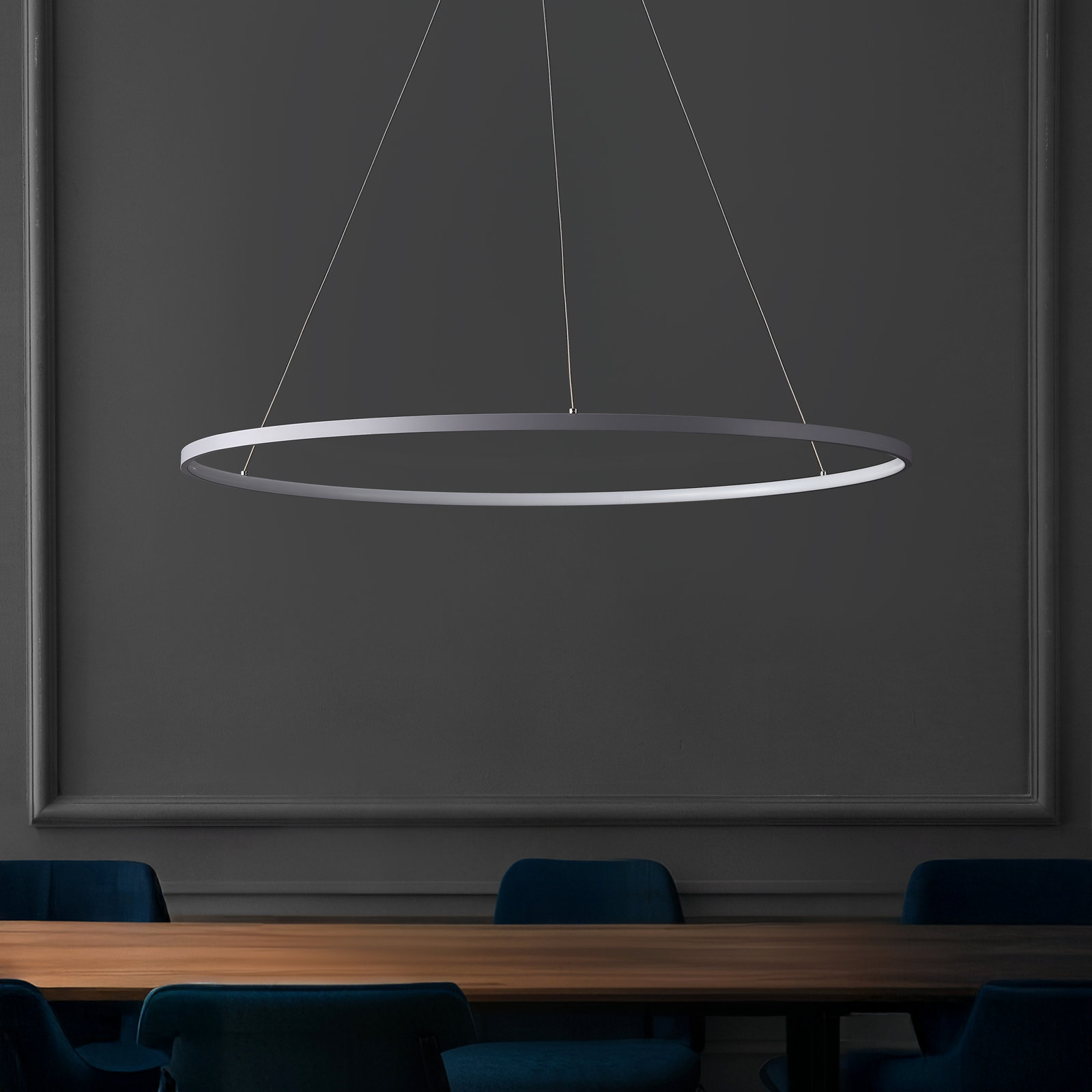 Odin Single Light Dimmable LED Pendant, 0.75" H x 34.88" W x 34.88" D, Gray