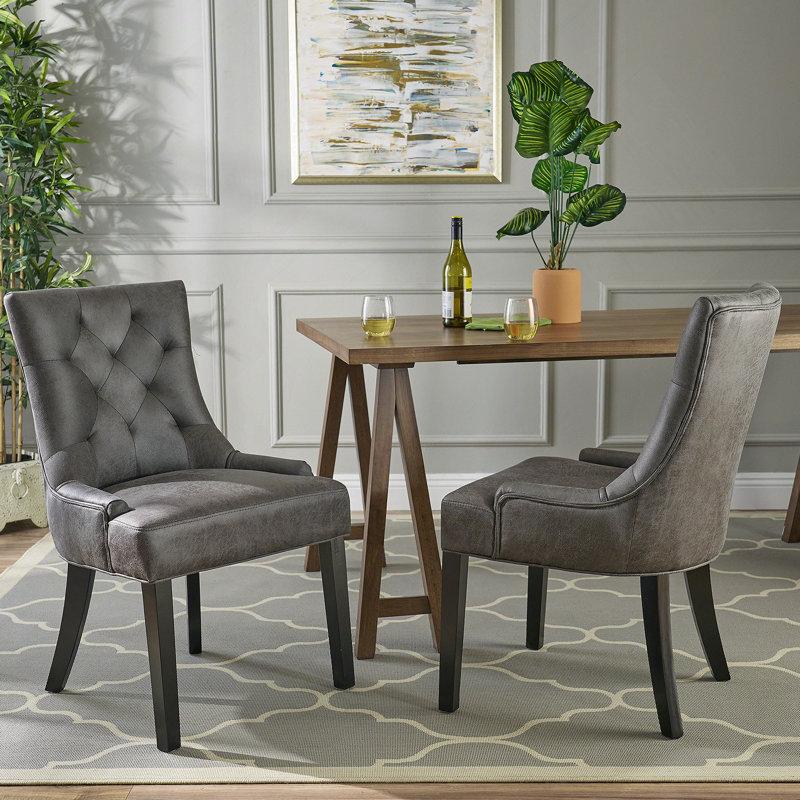 Chaise de salle à manger, Tissu ardoise