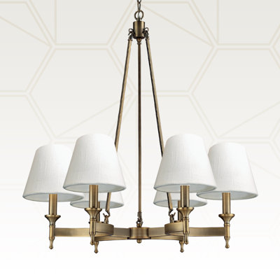 6 in. W Burlap Empire Lamp Shade