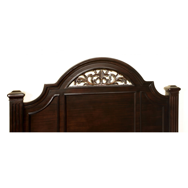 Aime Wood Bedroom Set, King, 2 Pcs: Bed, Nightstand, Brown