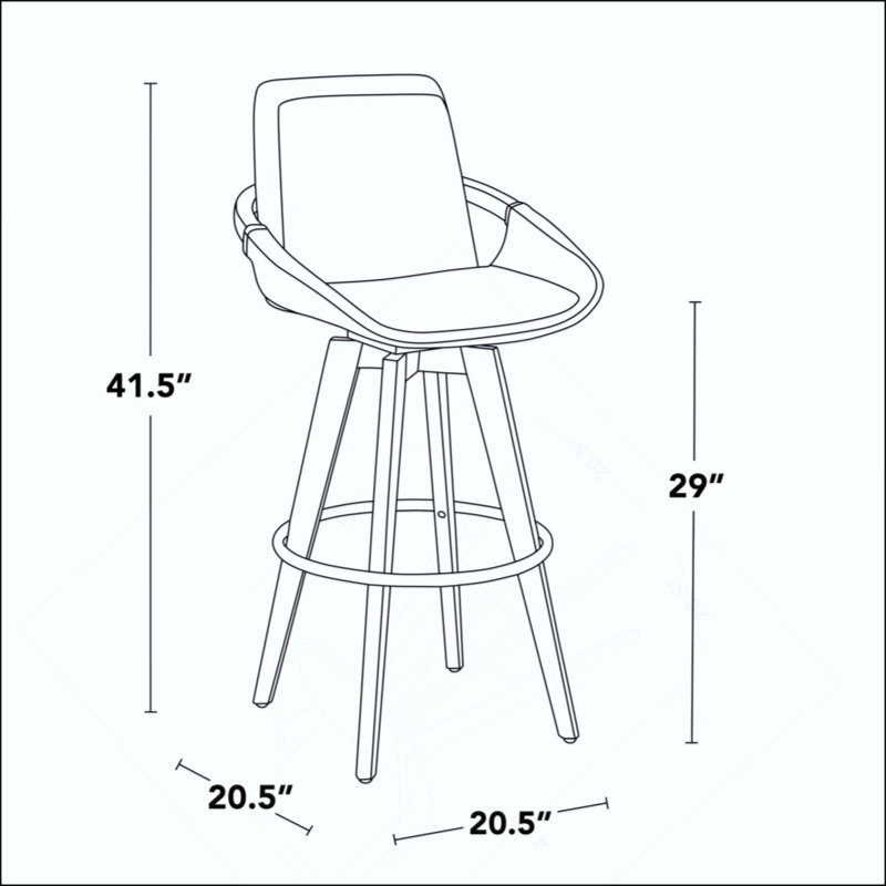 Tabouret de bar à hauteur fixe avec pivot, repose-pieds en métal