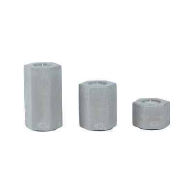 Ensemble d'accessoires en béton Cleland (3 pièces) - 100% béton de polymère, gris | Peinture organique écologique | Parfait pour les décors modernes et les espaces extérieurs