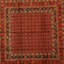 Hand-Knotted High-Quality Red Square Area Rug