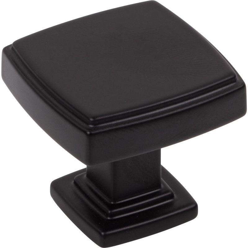 1.25" Length Square Knob, Matte Black
