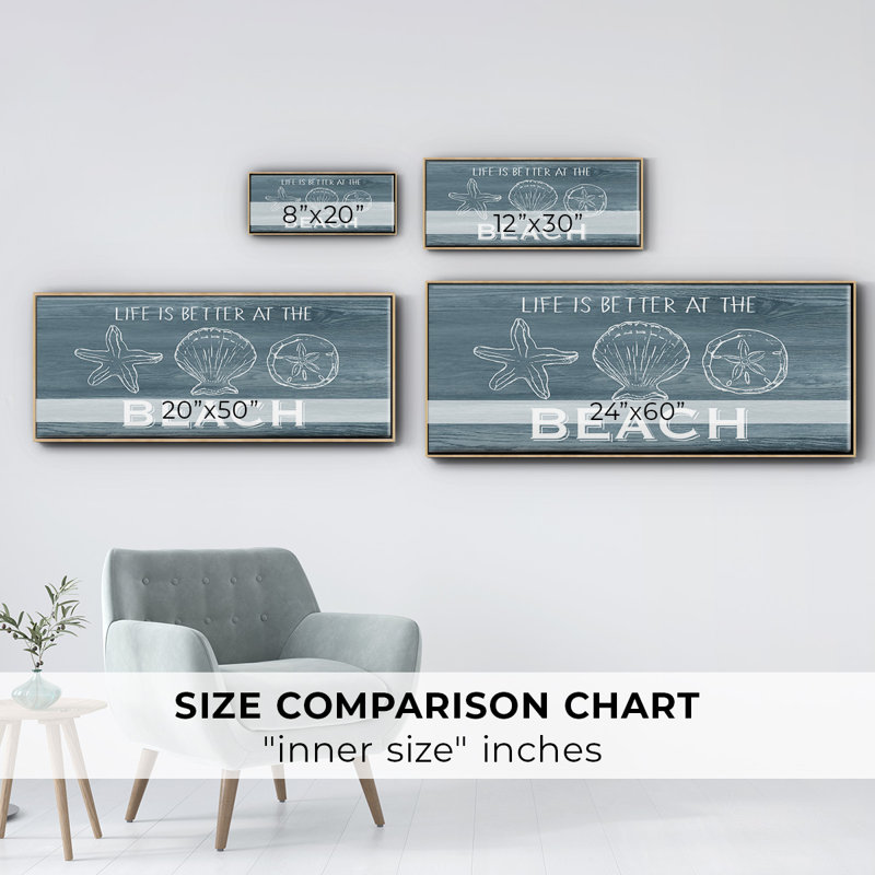 Life is Better- Framed Canvas, 24" H x 60" W