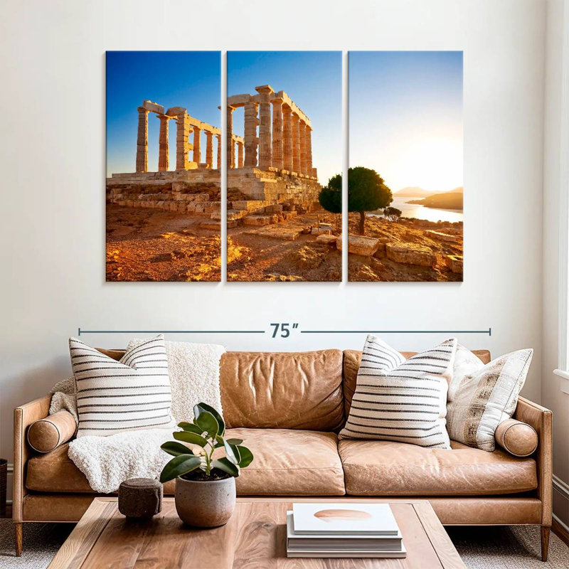 Temple Of Poseidon In Sounion, 42" H x 65" W