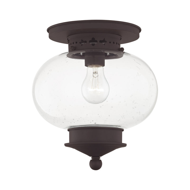 Shielo Glass Flush Mount, Bronze