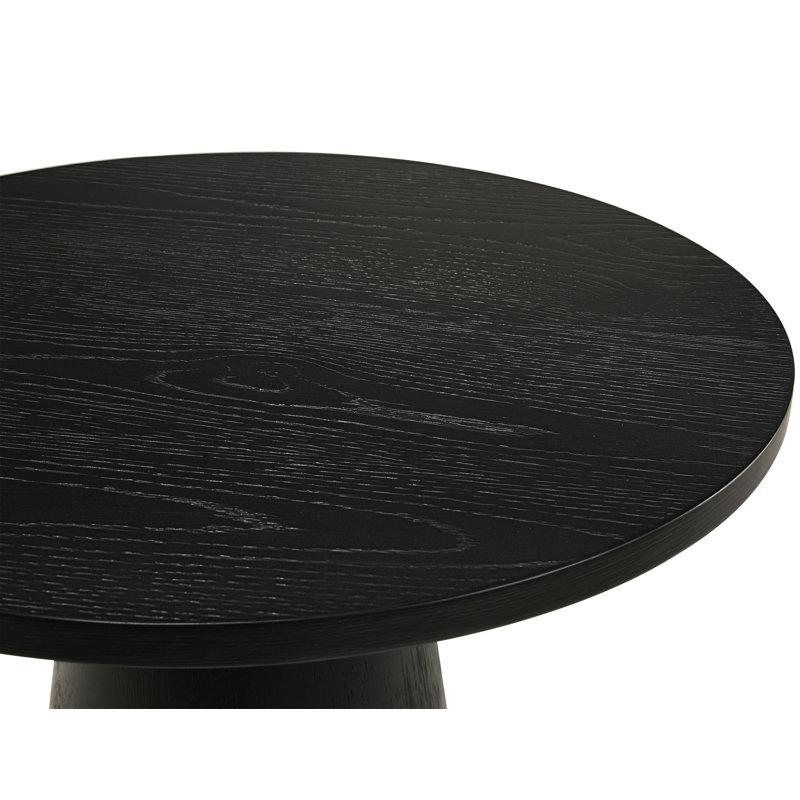Table de canapé en bois massif Andreacchio, Noir mat