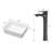 19" x 15" Drop-In White Vitreous China Rectangular Bathroom Sink Vessel Sink with Faucet-122499433