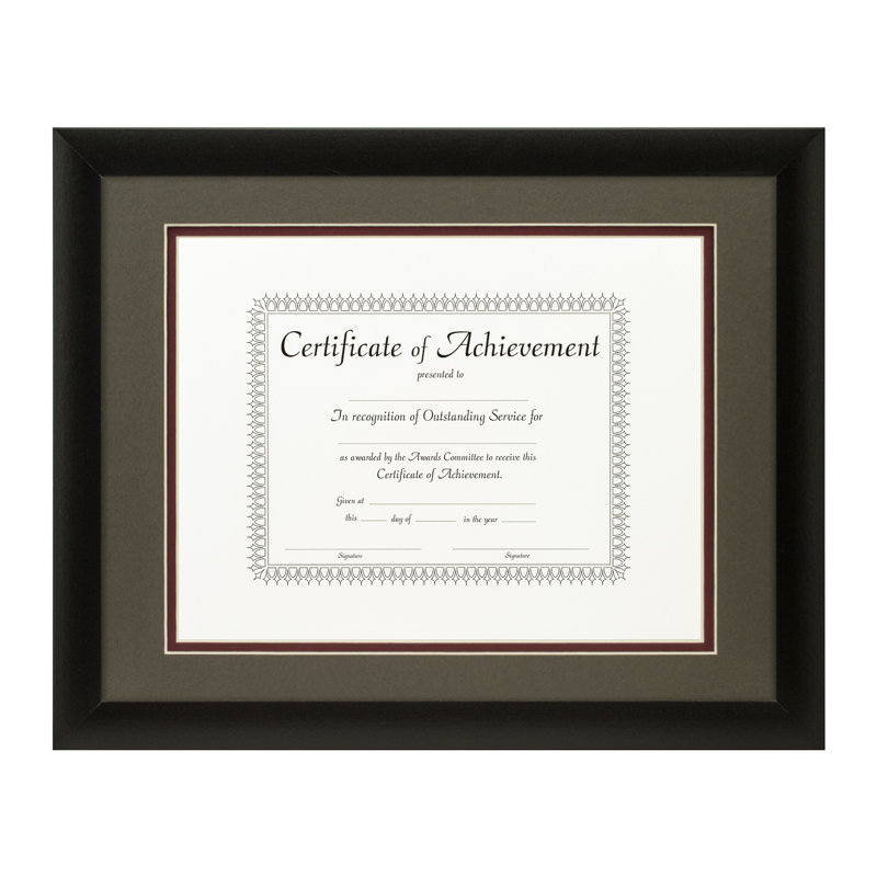 Lampkins Matte Picture Frame with Mat, Cinder / Maroon