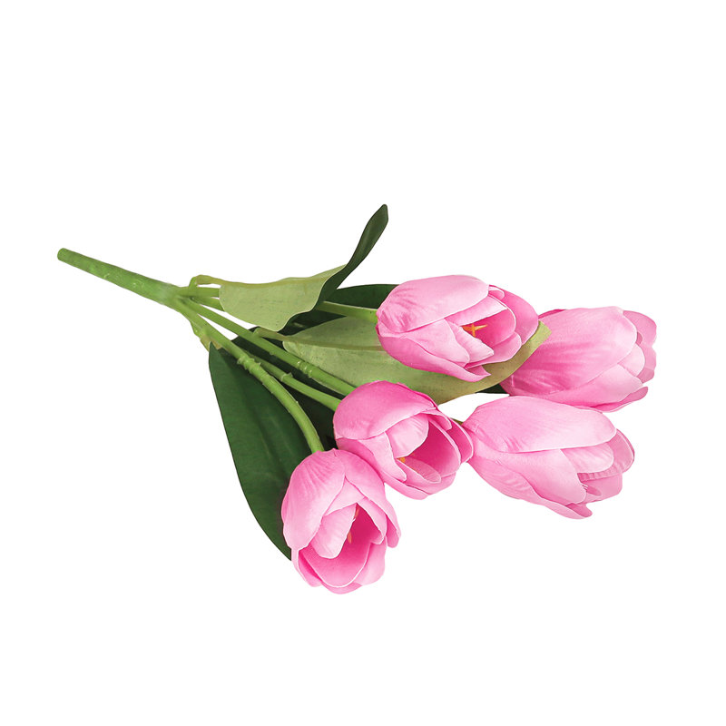 Bouquet de tiges de tulipes artificielles, Rose clair