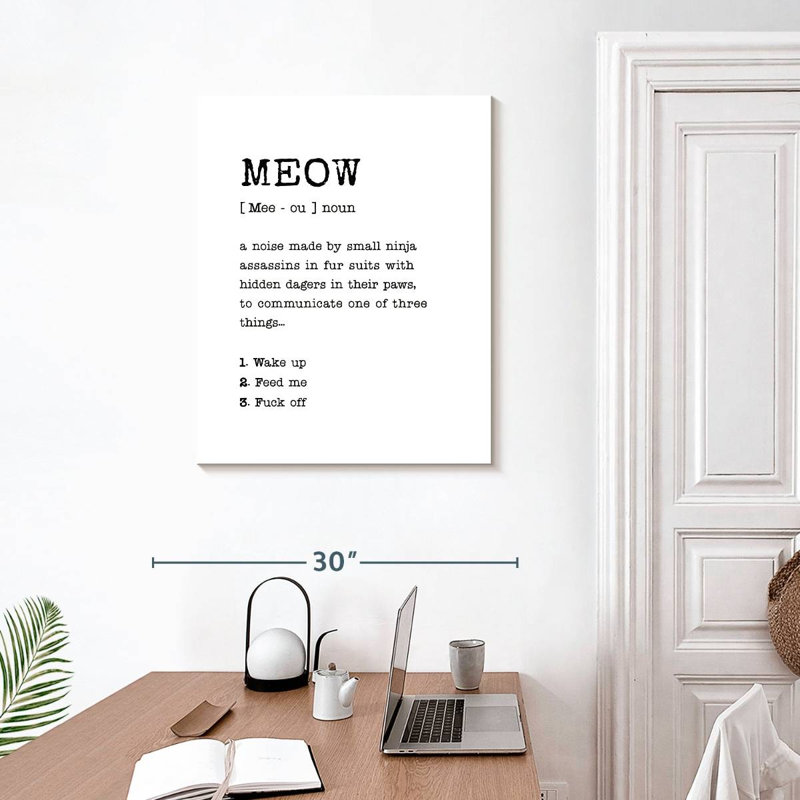 «Cat's Meow», définition sur toile, H 30 po x l 24 po x P 1,25 po