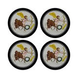 Zodiac Sagitarius Vegan Leather Round Pebble Placemat