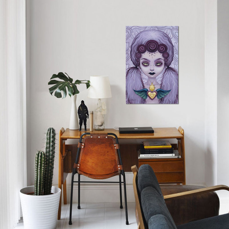 « rosa », impression sur toile, H 40 po x l 26 po x P 1,5 po, Pas de tapis, Toile tendue