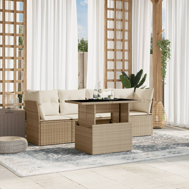 Ensemble de canapé de jardin Vidaxl, Blanc, Beige