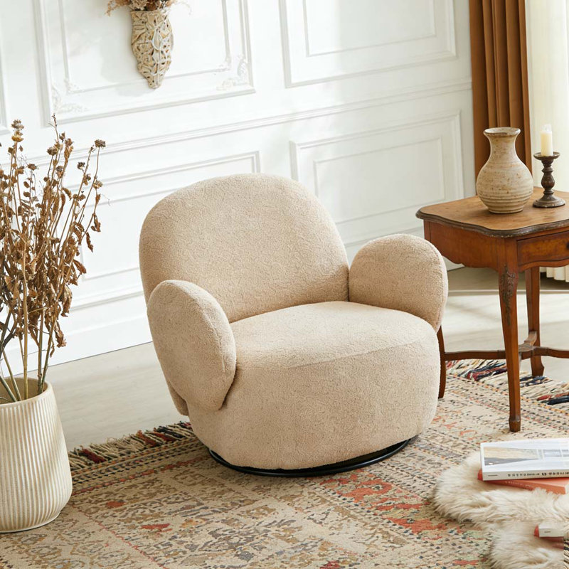 Chaise d'appoint pour le salon avec fonction pivotante, Beige