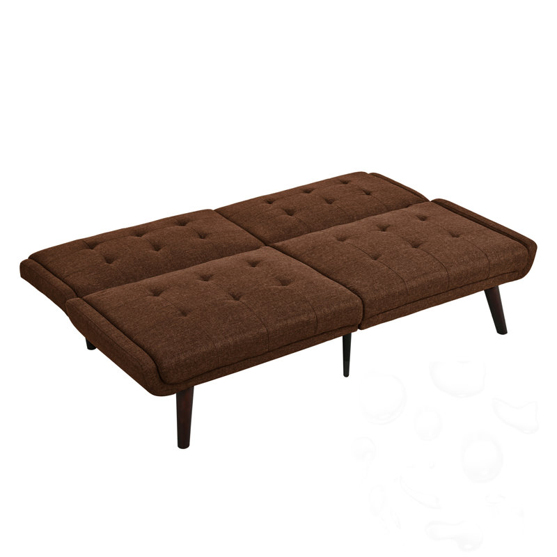 Futon Sofa With Adjustable Backrest, Brown