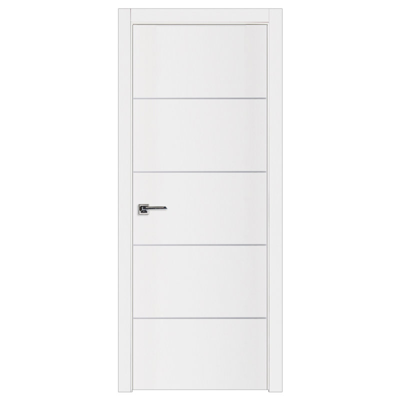 Glam G-Pro 010 Pre-Hung Soft White Laminated Modern Interior Door 36in x 96in Left In-Swing, Left, 36" x 96", Soft White