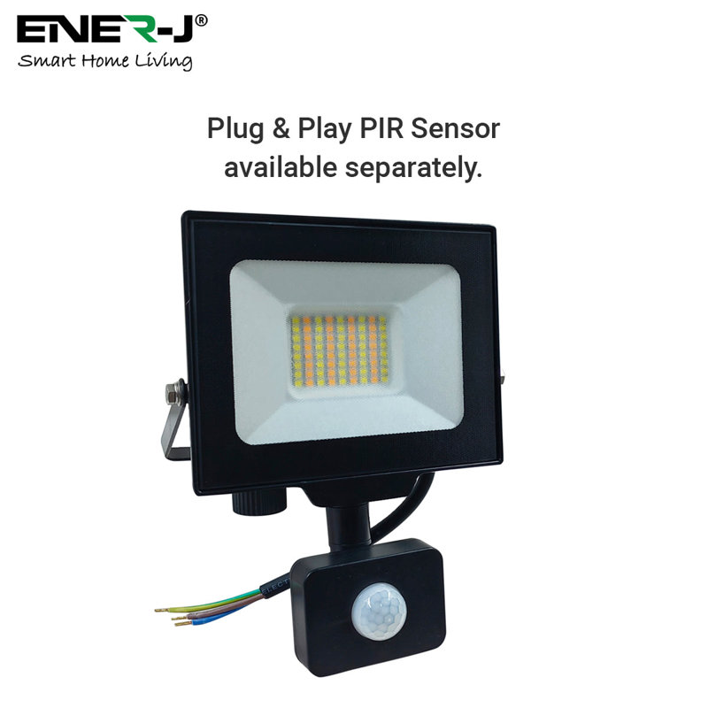 Ener-J 30W LED Floodlight CCT Switchable IP65 Weatherproof Black 2700 Lumens 240V