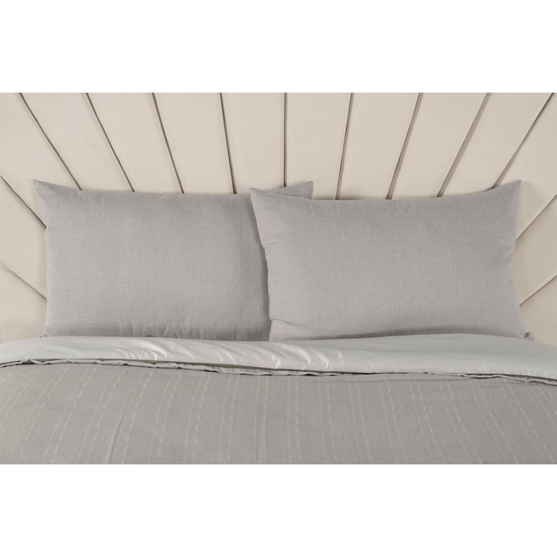 Duvet Cover & Insert, King Duvet Cover + 2 Shams + 2 Throw Pillows, Smoke