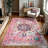 GLN Rugs Traditional Collection - Machine Washable Area Rug, Traditional Washable Rug, Non Slip Washable Rug, Low Pile Chenille Living Room Rug, Bedroom Rug, Kitchen Rug (Pink Rug)-861268853
