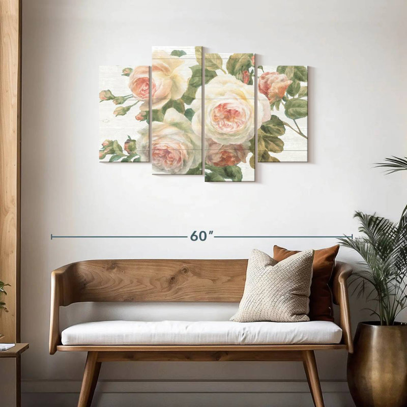 Harnek Vintage Roses - blanc, H 27 po x l 43 po