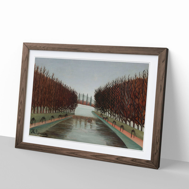 The Canal by Henri Rousseau - Picture Frame Painting, Walnut Framed, 36cm H x 48cm W x 2cm D