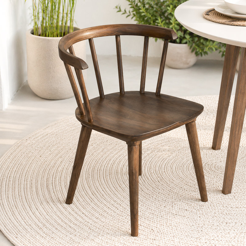 Adorn 17.3 " H Rubberwood Solid Wood Side Chair