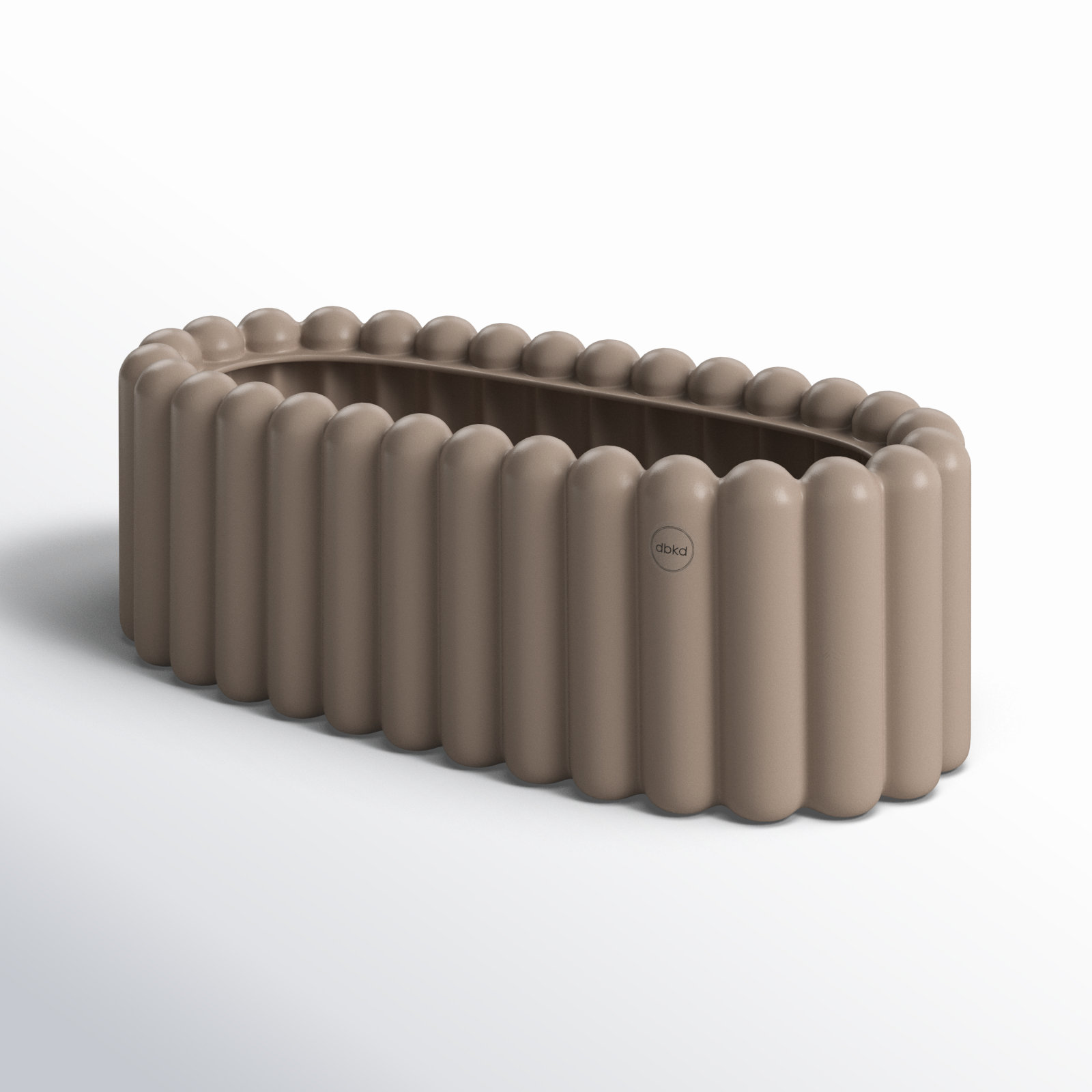 Ceramic Table Vase, Brown, 5.71" H x 14" W x 2" D