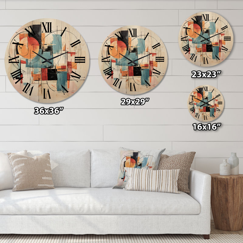 Horloge murale en bois massif Munden, Grand