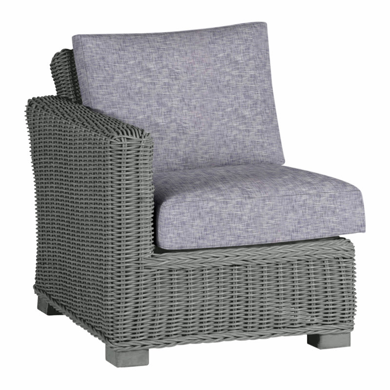Rustic Woven Sectional Left - Slate Gray, Slate Gray, Rollo Lace InsideOut® Linen, No Welt