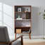 Armoire de rangement ouverte en bois de noyer avec étagère en marbre 58 po H 58 po x l 28 po Bayamo