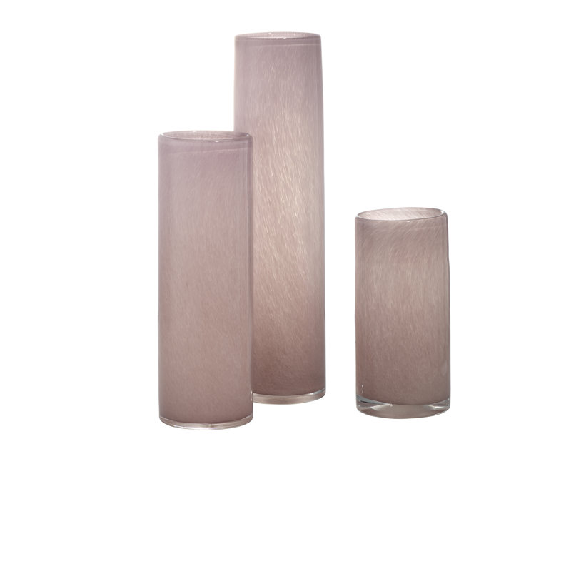 Handmade Glass Table Vase, Pink Salt