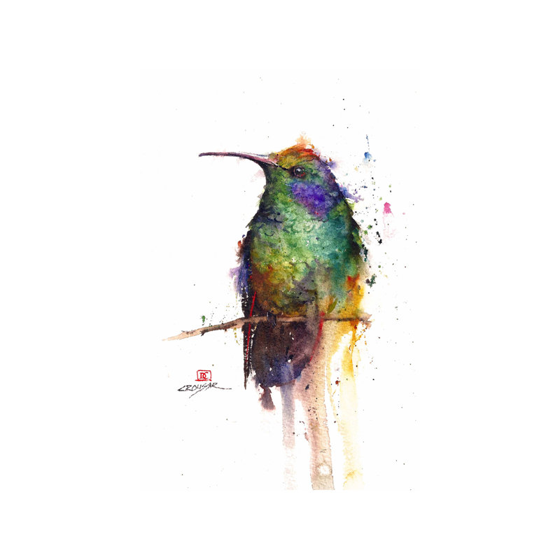 Green Bird 1 Piece Wrapped Canvas Painting, 66.04 cm H x 45.72 cm W x 1.91 cm D