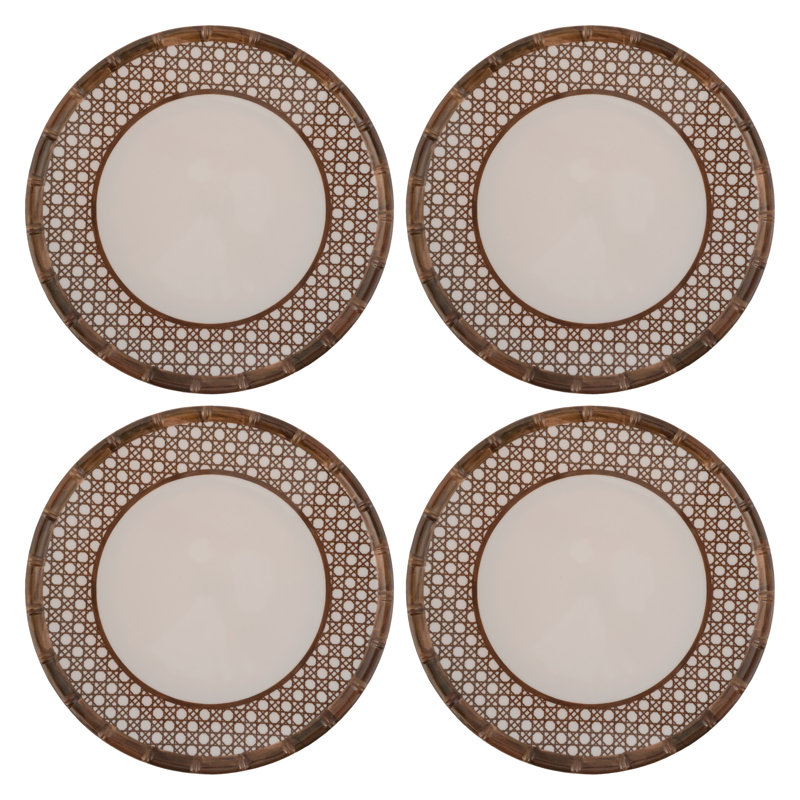 MELAMINE DINNER PLATES S/4 BAMBOO (S25)